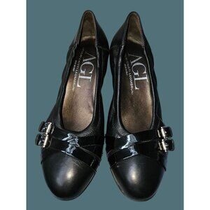 AGL Attilio Giusti Leombruni Belted Wrap Leather Pump Women Size 38 Classic